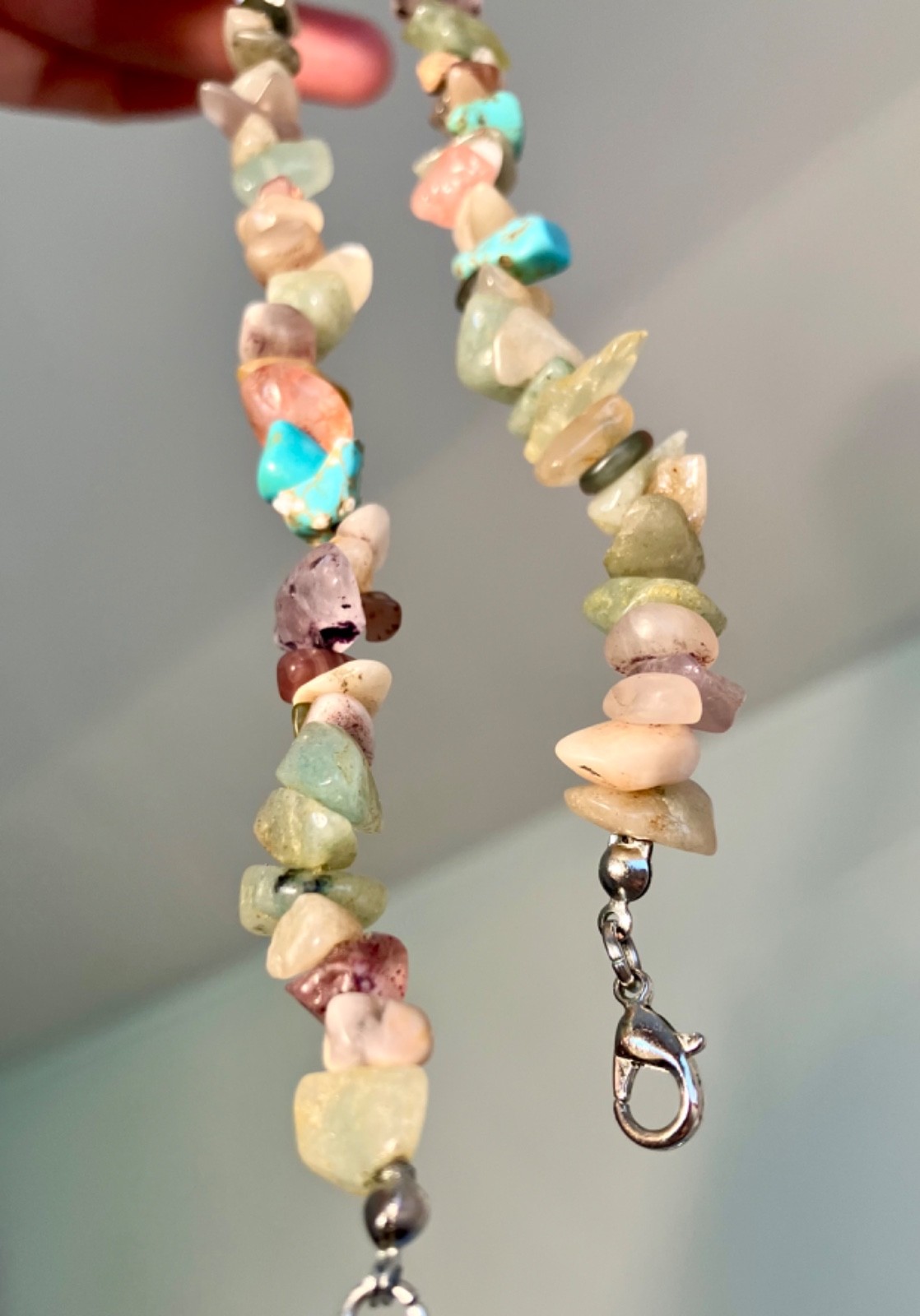 Colorful Stone Necklace- Festival Jewelry- Crystal Necklace- Choker Necklace