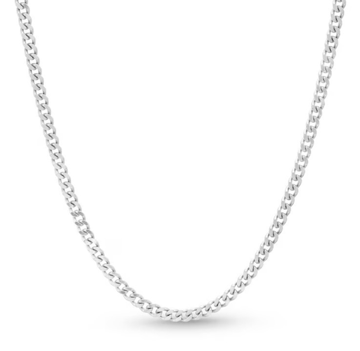 3 mm Stainless Steel Silver 19″ Cuban Link Necklace Chain New 3mm Wide