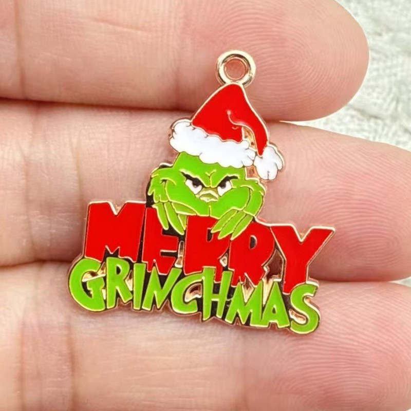 50Pcs cartoon Anime Christmas Charm earring necklace Pendants DIY Jewelry Making