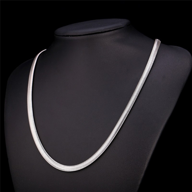 Snake Chain 18- 24″ Necklace Jewelry Stainless Steel Flat Snake Cone Link Chain