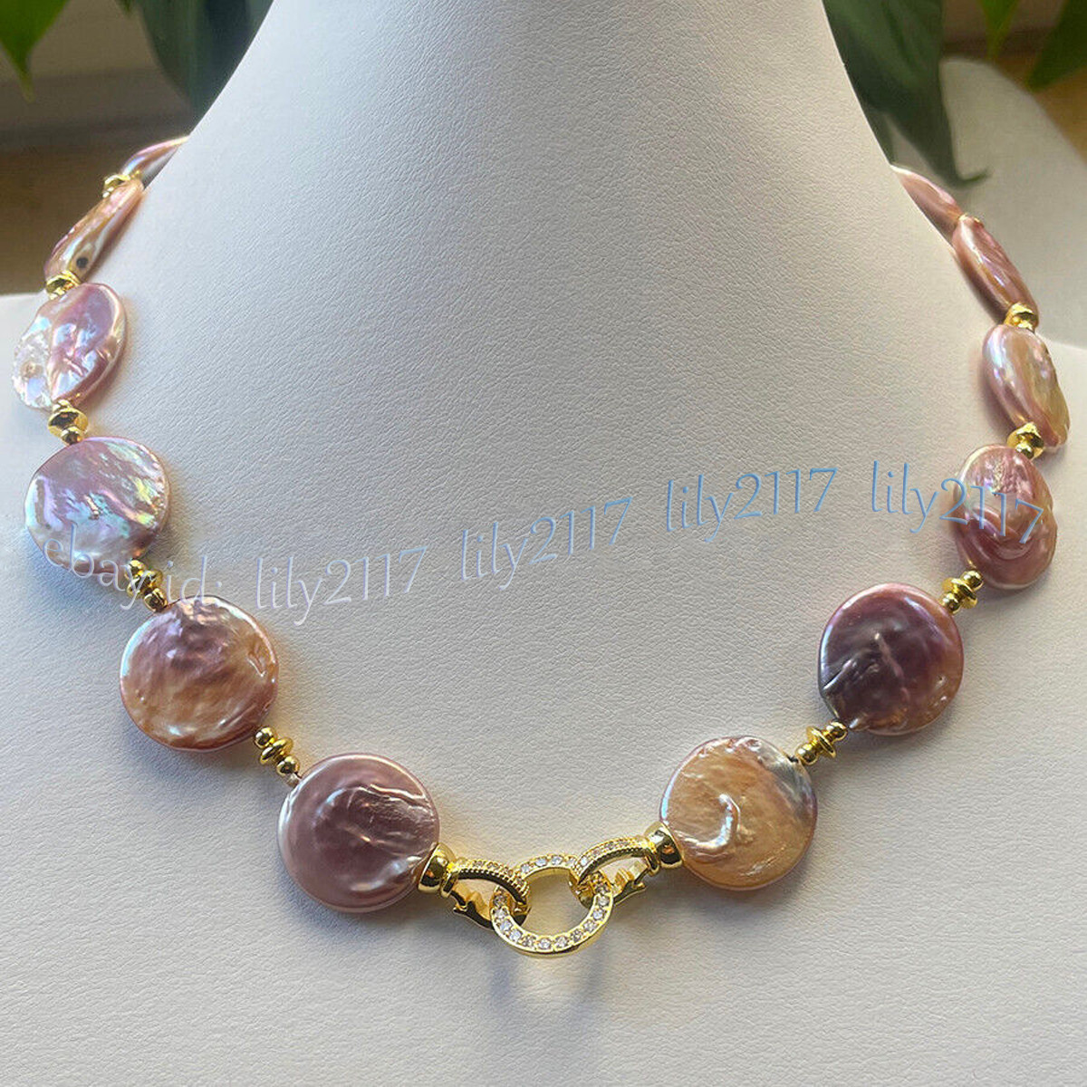 Huge 18-20mm Natural Multicolor Freshwater Flat Coin Pearl Necklace Earrings Set