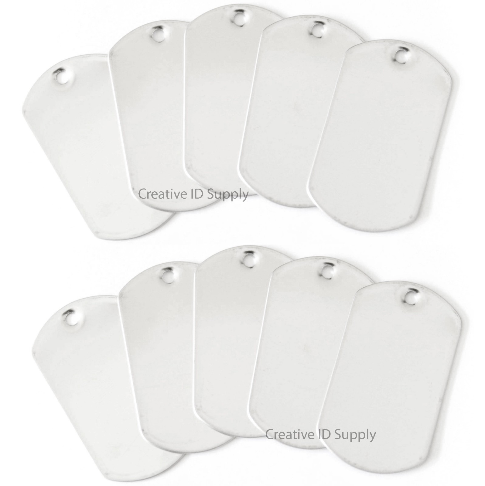 WHOLESALE 200 100 50 25 BLANK DOG TAG STAINLESS STEEL MILITARY SPEC SHINY MATTE