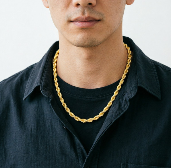 10K Yellow Gold 10mm Laser Diamond Cut Rope Chain Necklace Men Women 22″
