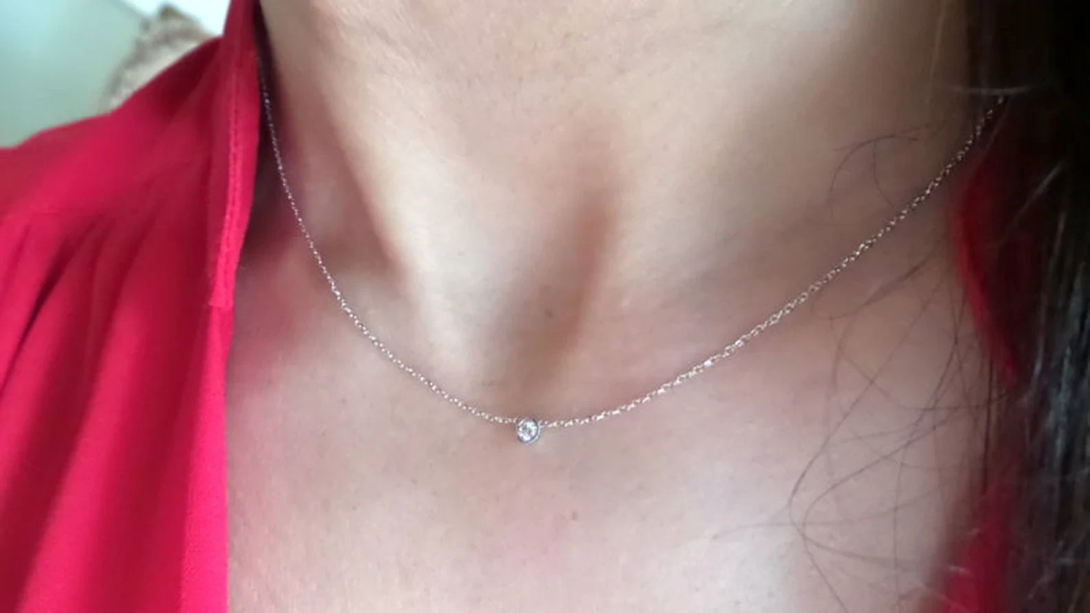 Lab Grown Diamond 0.50 Ct Round EF VS Solitaire Bezel Necklace 14K Yellow Gold