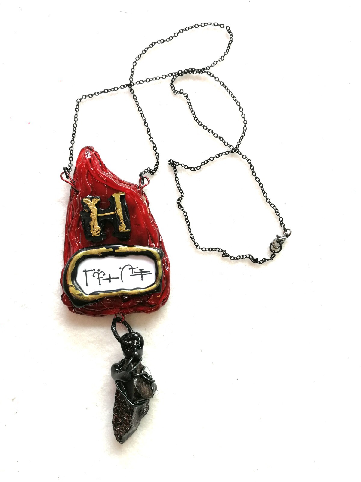Jewelry Necklace Protective Talisman Pendant Magic Amulet Charm Fire Element Bib
