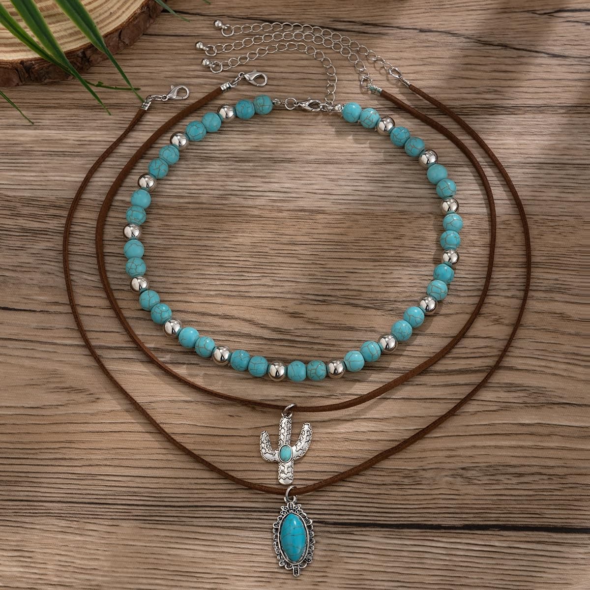 CSIYANJRY99 Layered Western Necklaces for Women Medium, Turquoise/Silver