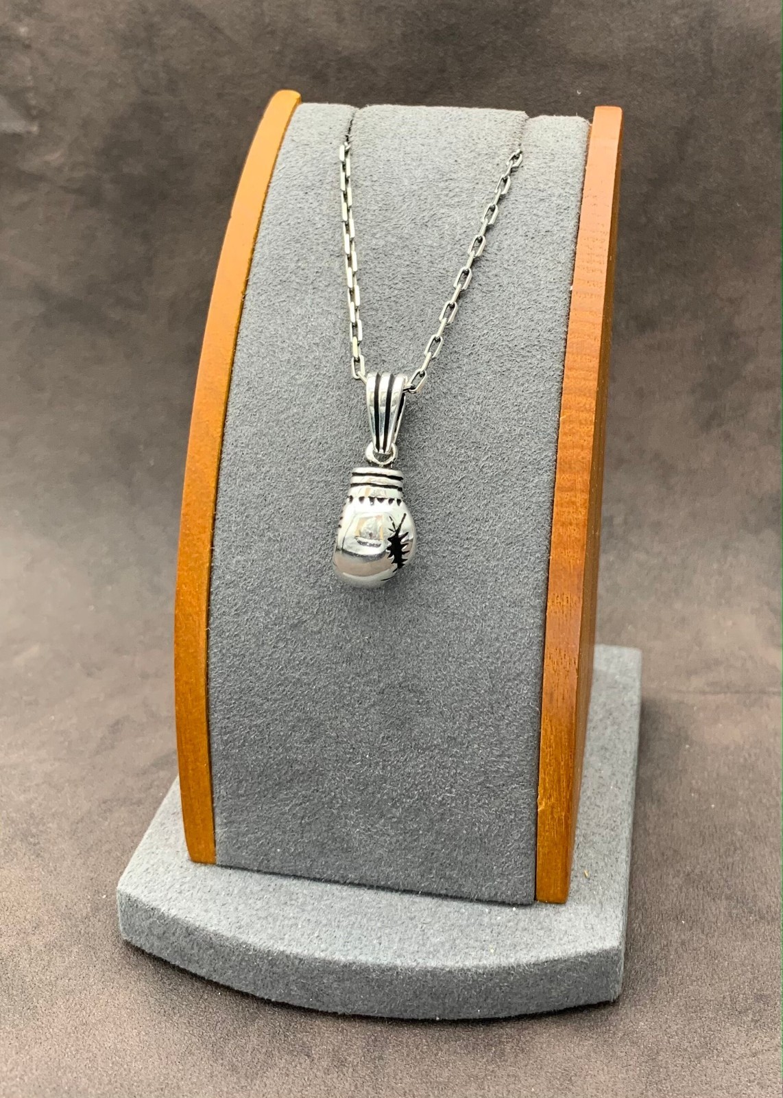 925 Sterling Silver Boxing Glove Pendant with Chain | Solid Silver Sports Theme