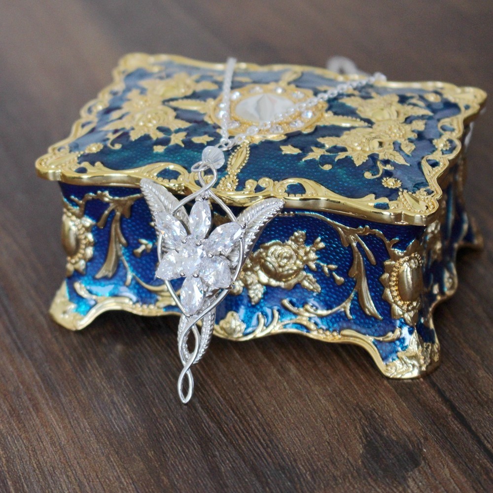 Lord of The Rings Evenstar Pendant of Arwen Necklace 925 Silver With Gift Box