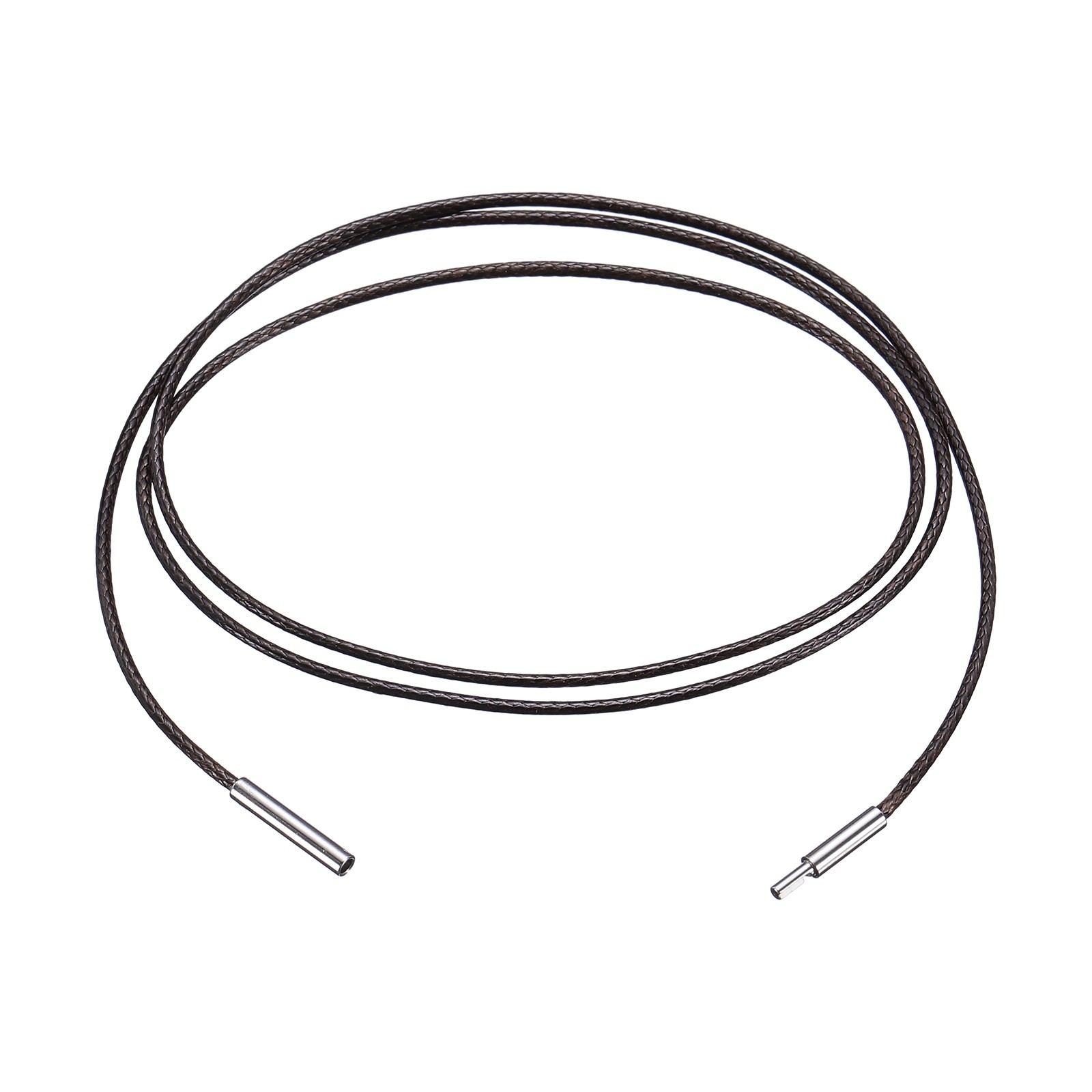 1mm Coffee Leather Necklace Cord Braided Wax Rope Chain Length 20 Inch