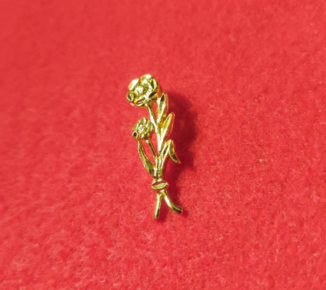 14KT GOLD PLATED FLOWER ROSE DIAMOND CUT CHARM – 2229