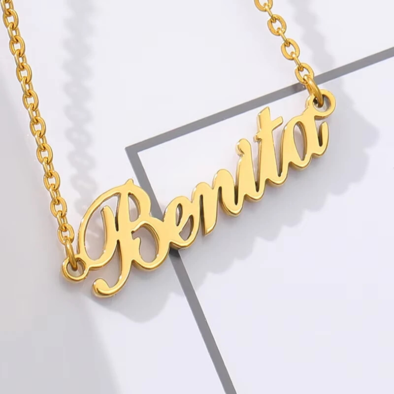 Customized Name Necklace Jewelry Pendant Personalized Font Style Gold Silver