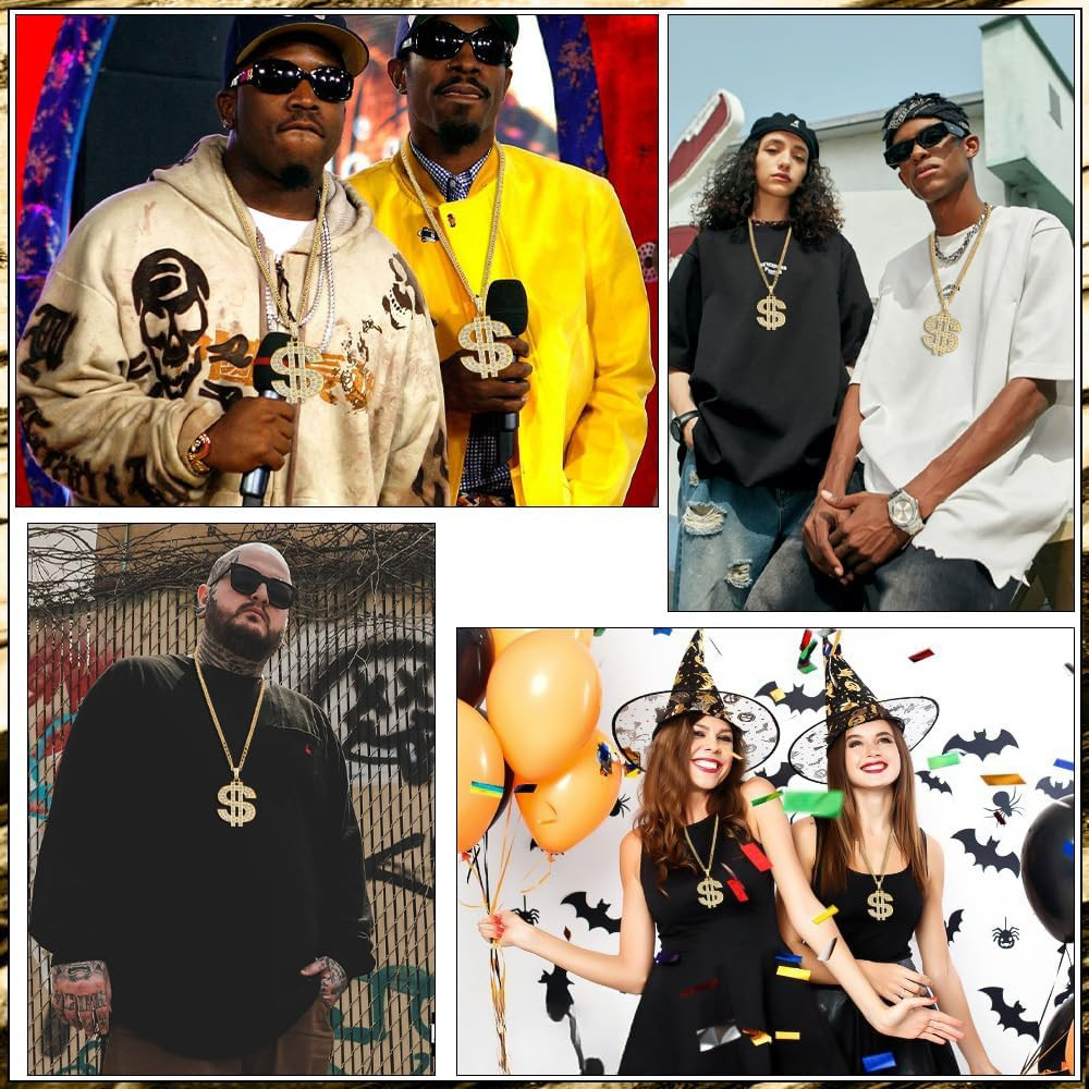 Gold Chain with Dollar Sign Pendant Necklace – Hip Hop Money Chain