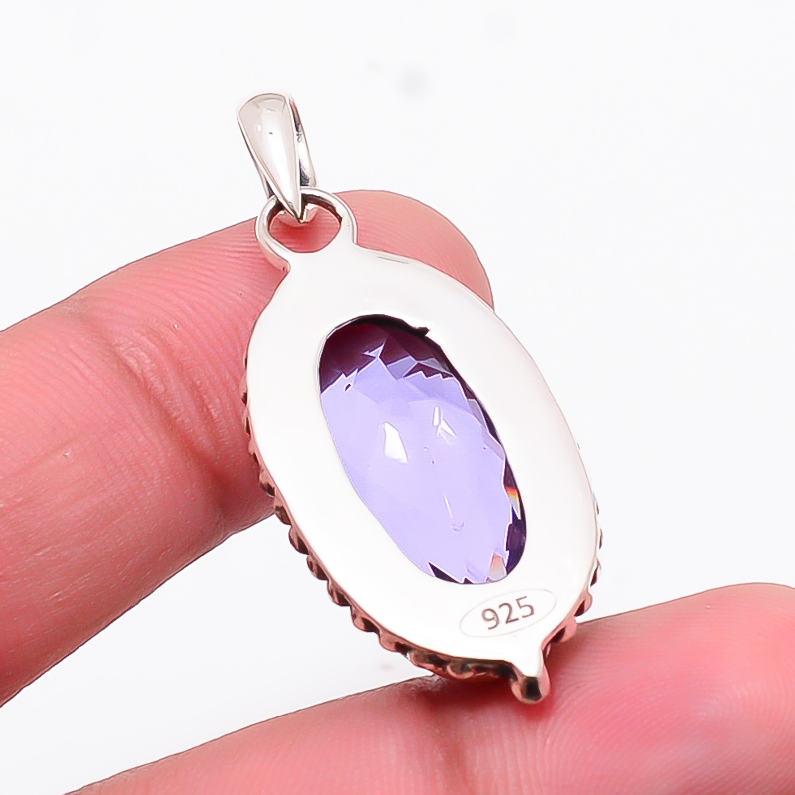 Colour Changing Alexandrite Gemstone 925 Sterling Silver Pendant 1.77″ P78124236