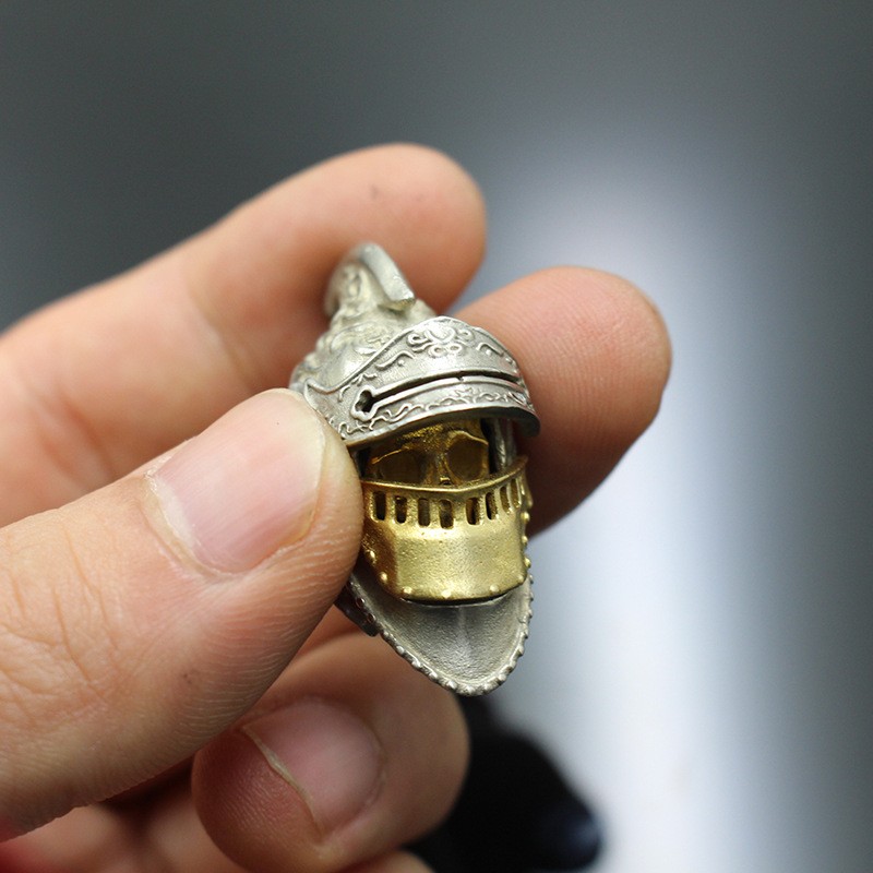 Copper Roman Knight Warrior Helmet Pendant Retro Jewelry Accessories