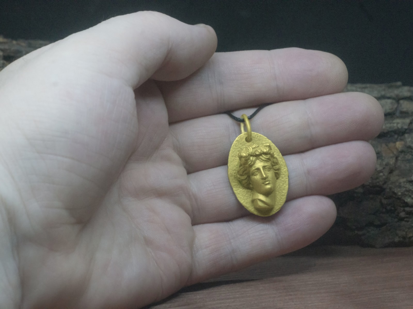 Apollo Bronze Pendant God of Beauty Necklace Greek God of Music & Poetry & Youth