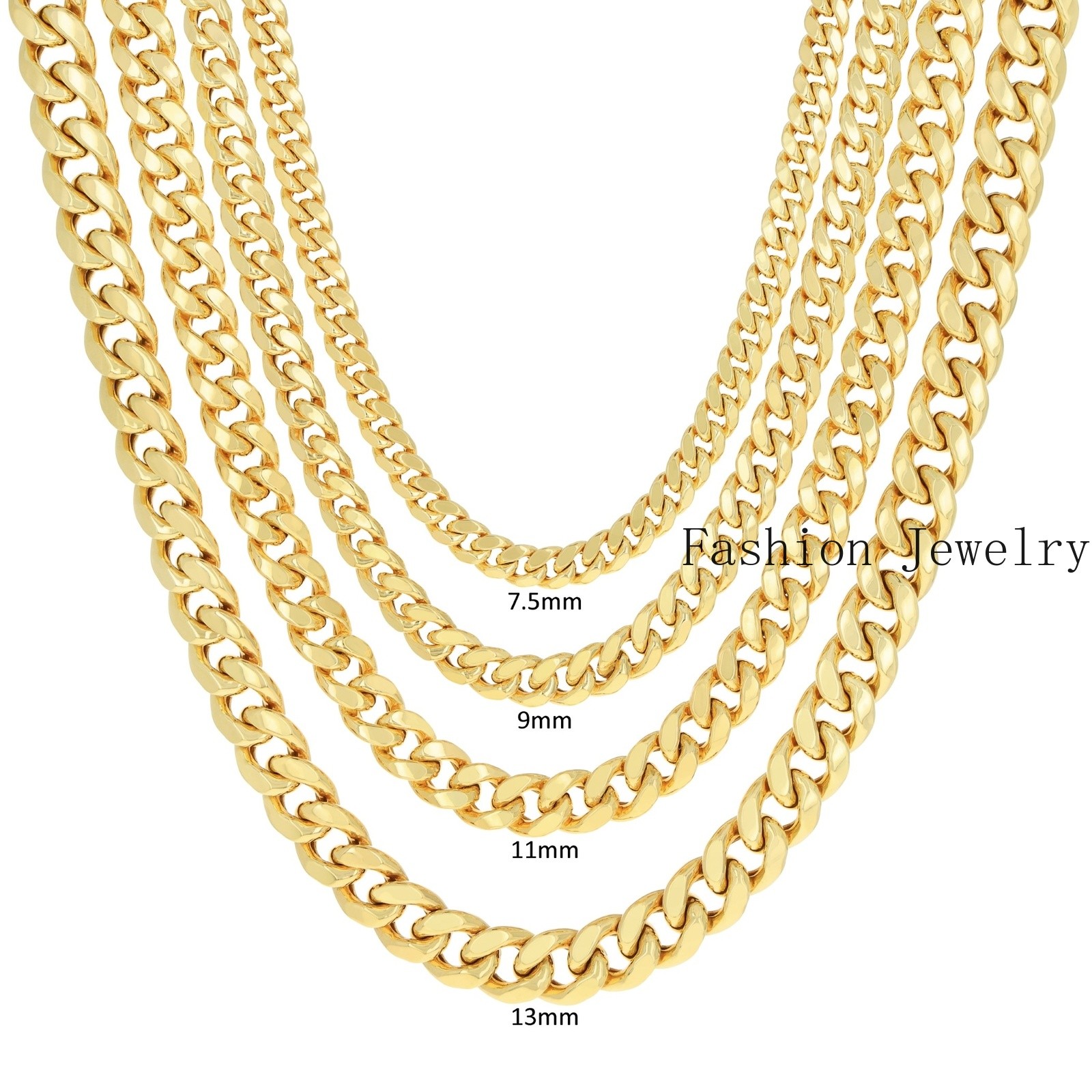 10K Yellow Gold 3mm- 13mm Miami Cuban Link Chain Necklace Mens Womens 16″- 30″