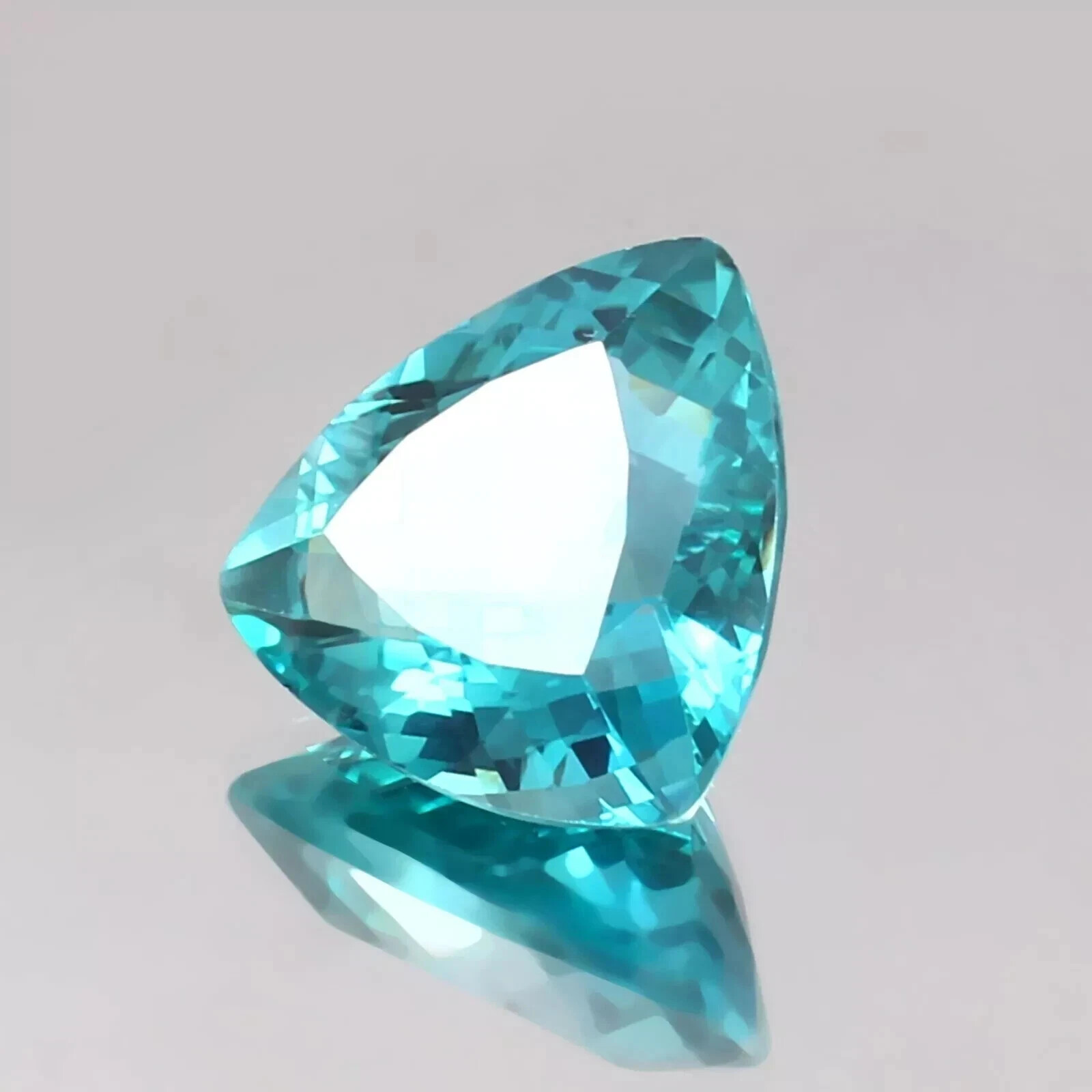 AAA 10 Ct+ Natural Brazil Green Paraiba Tourmaline Loose Trillion Cut Gemstone