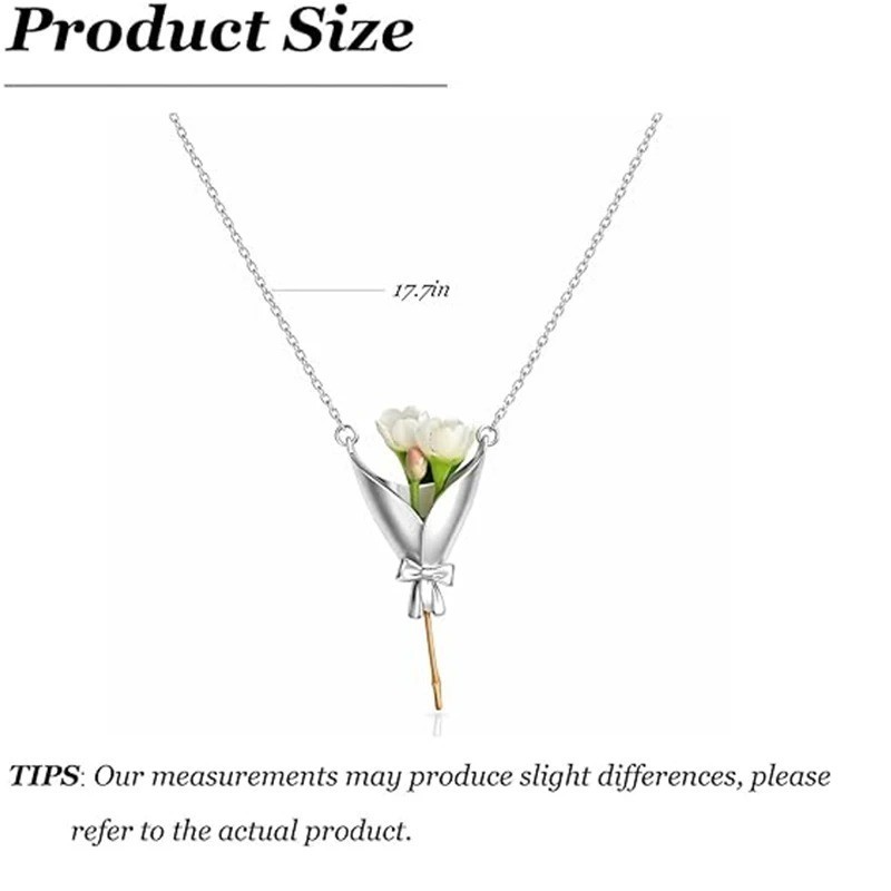 Bouquet Necklace Flower Holder Necklace Pendant Floral Vase Necklaces Gift