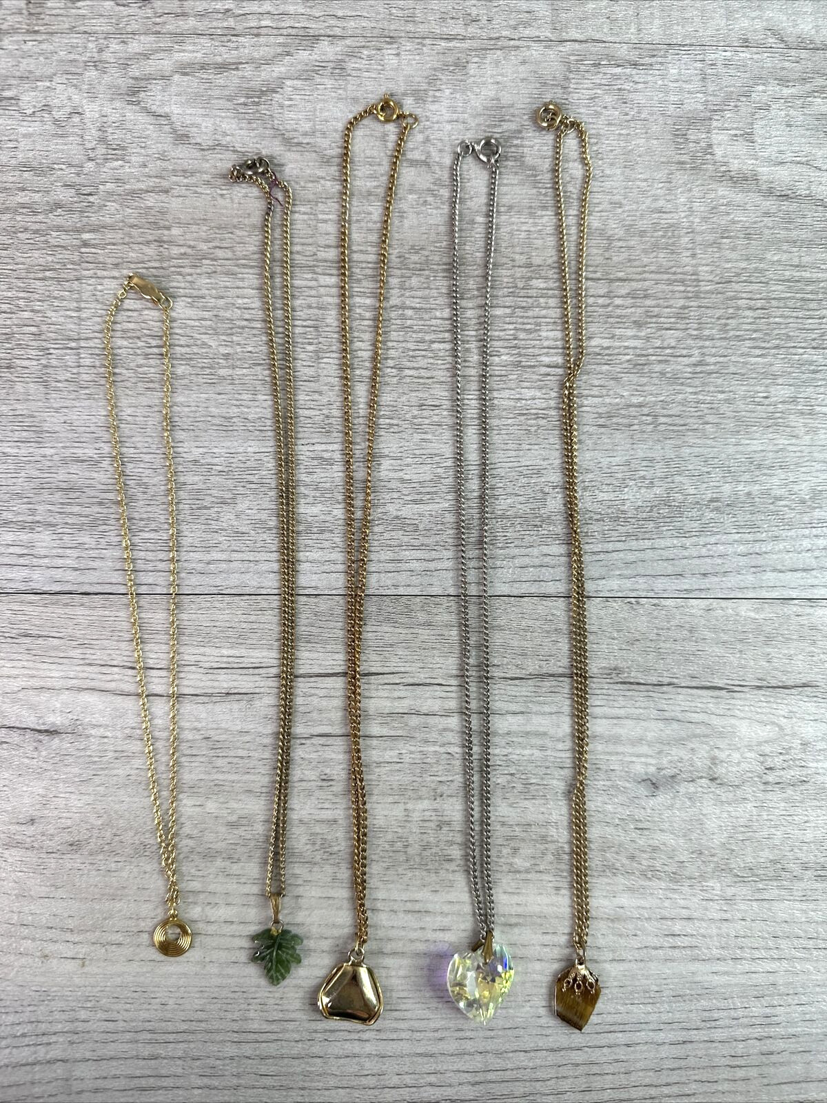 Lot of 5 Various Necklaces w/Charms Measurements in Photos
