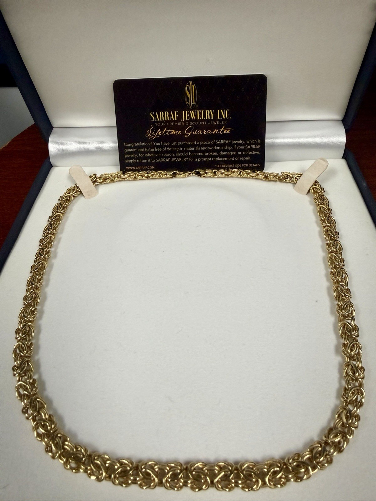 14k Gold 7mm Byzantine Necklace 20 Inches, MADE IN ITALY