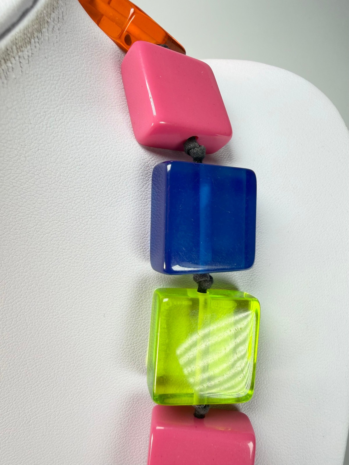 Jackie Brazil “Gala” Transparent Paris Mix Half Rectangles 65cm Necklace ( N0789
