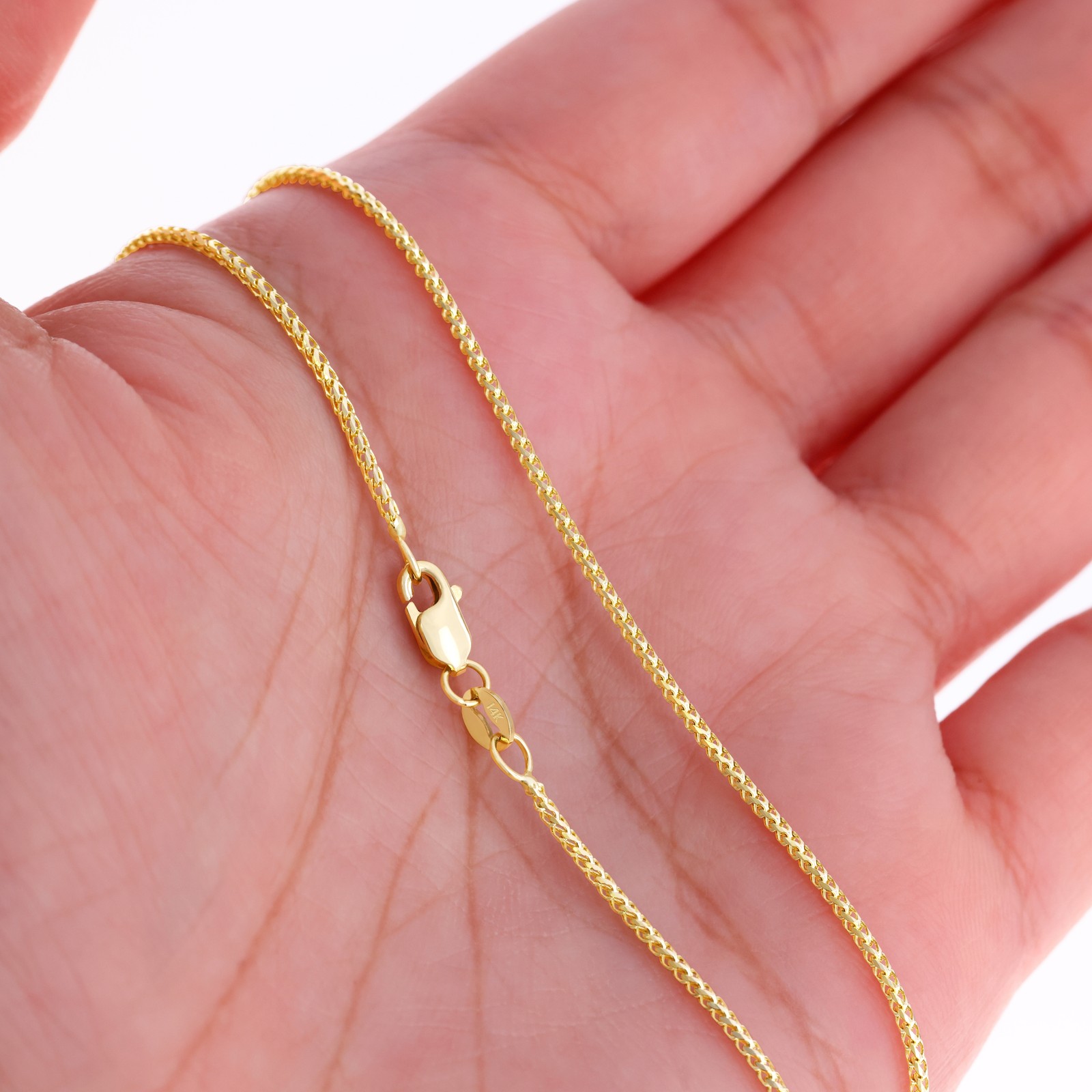 14K Yellow Gold Solid Franco 1mm-6mm Diamond Cut Chain Necklace Bracelet 7″-30″