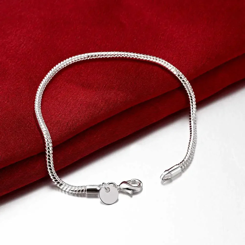 Silver Color 16/18/20/22/24/26/30 Inch Snake Chain Bracelet Necklace Sets For