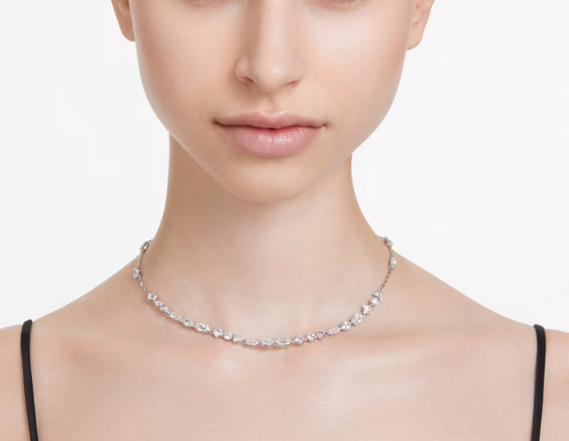 Swarovski Mesmera necklace Mixed cuts, White, Rhodium plated- 5676989