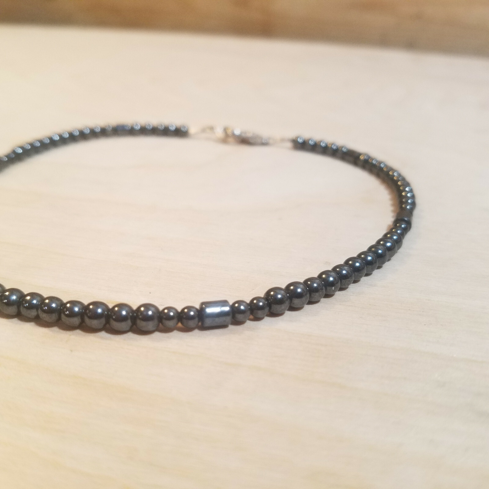 Hematite Choker Necklace Black Fashion Costume Punk Jewelry 6.5 in- Swanky Barn