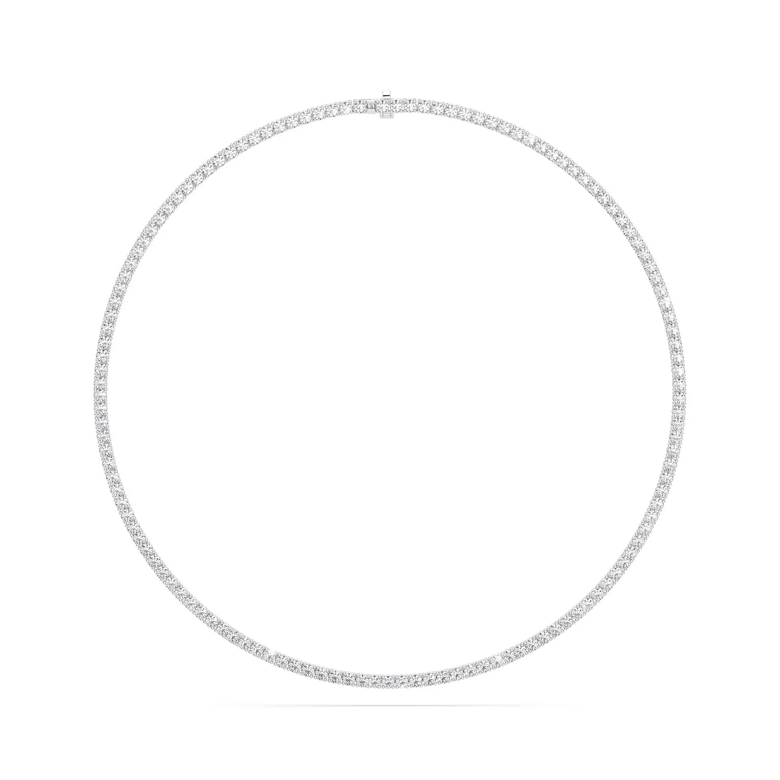 Lab Grown 12 Ct Round Cut EF VS Diamond Bridal Tennis Necklace in 14K Solid Gold