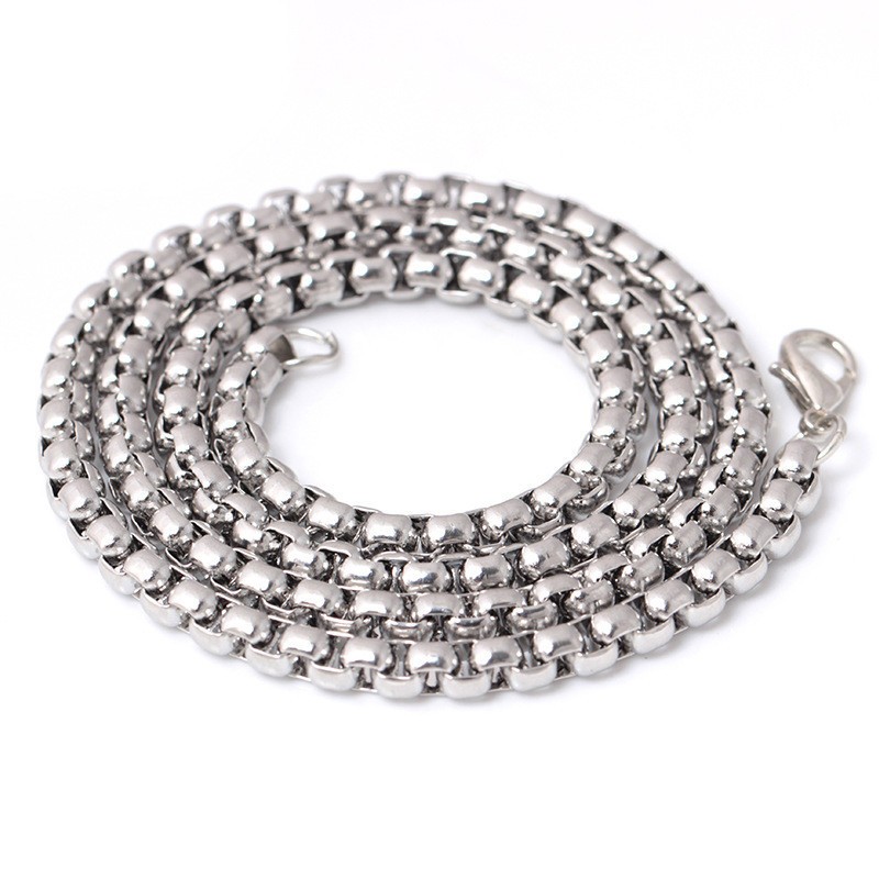 5pcs/lot Stainless Steel Square Rolo Link Chain Box Chain Necklace Wholesale