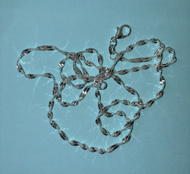 324–Double Water Wave Chain 24″ in .925 Sterling Silver Plated Necklace NEW