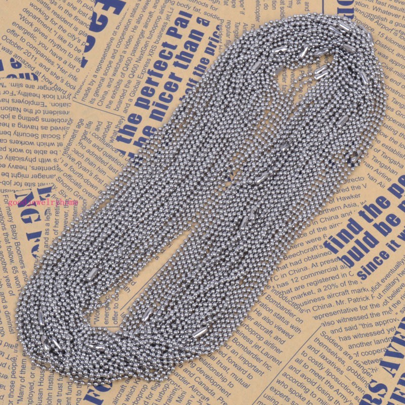 1.5mm-10mm New Stainless Steel Silver Men/Womens Necklace Bead Ball Chain 16-40″