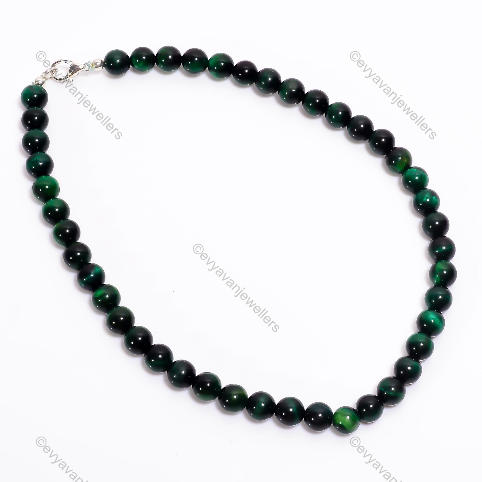 Green Star Gemstone Beaded Adjustable Necklace 925 Sterling Silver