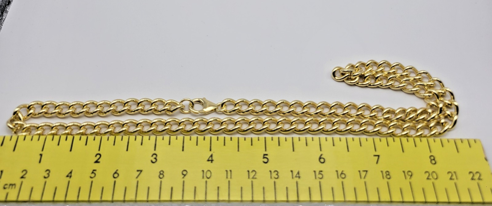 HSN Bellezza Bronze 7.5mm Gold Tone Curb Link Chain Necklace ~ 22″