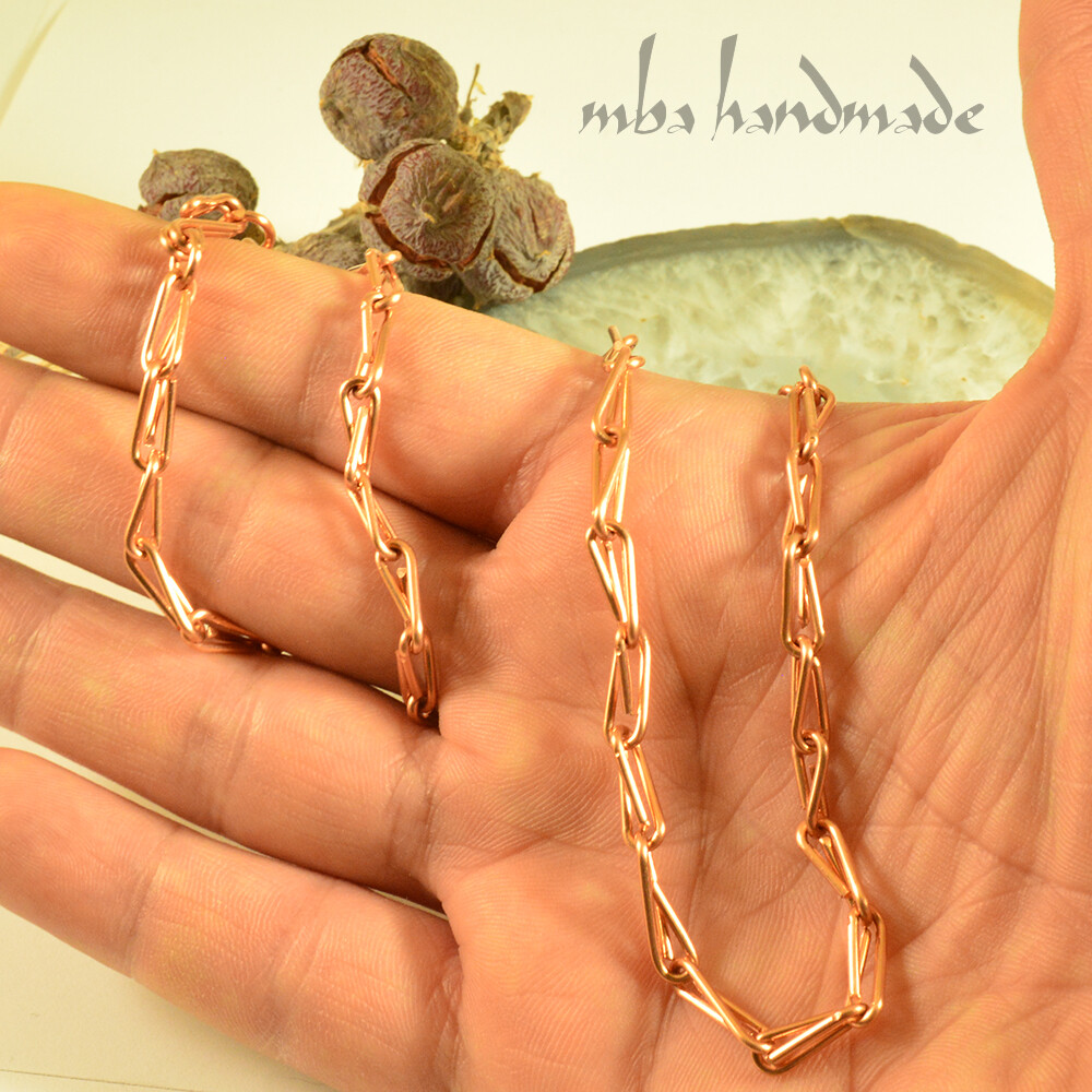 Handmade Pure Copper Chain Lenght 16”-18”-20”-22”-24”-30” / 40 to 76 cm