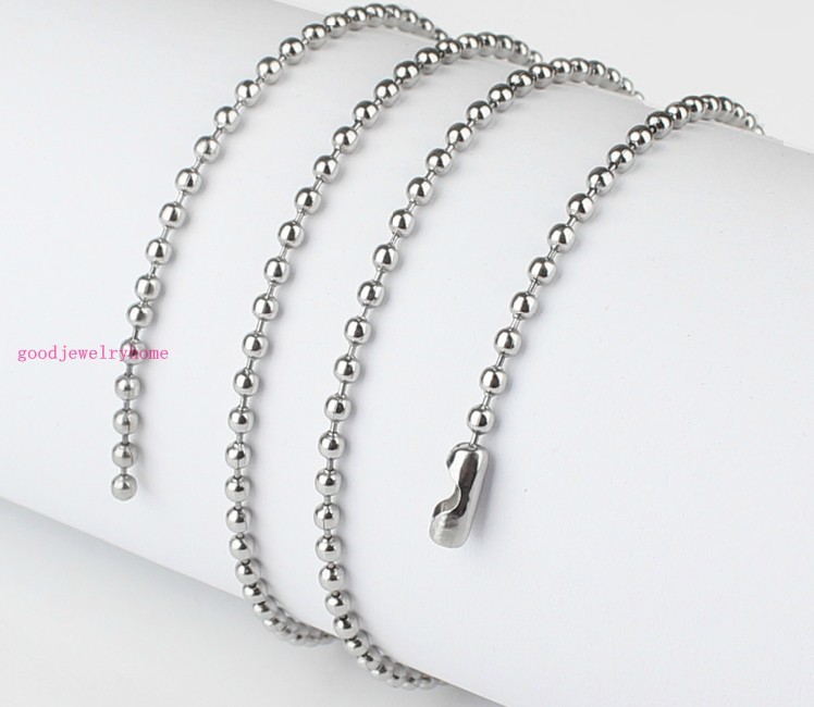 1.5mm-12mm 16-40″ Women’s Me’s 316L Stainless Steel Ball Chain Necklace Jewelry