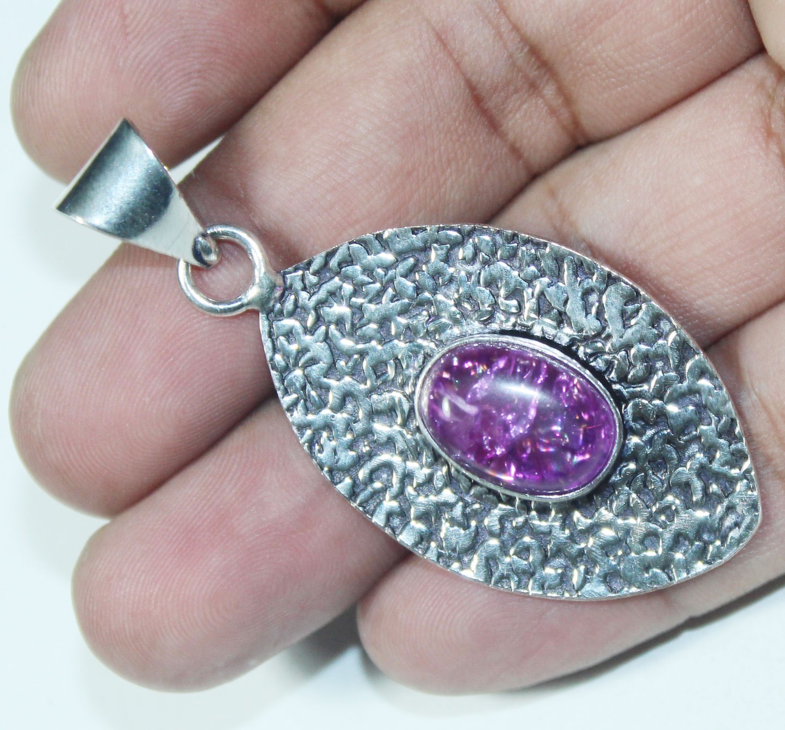 Hydro Amethyst Oval Shape Handmade Gemstone Pendant Jewelry Pendant Size 1.5 Inc