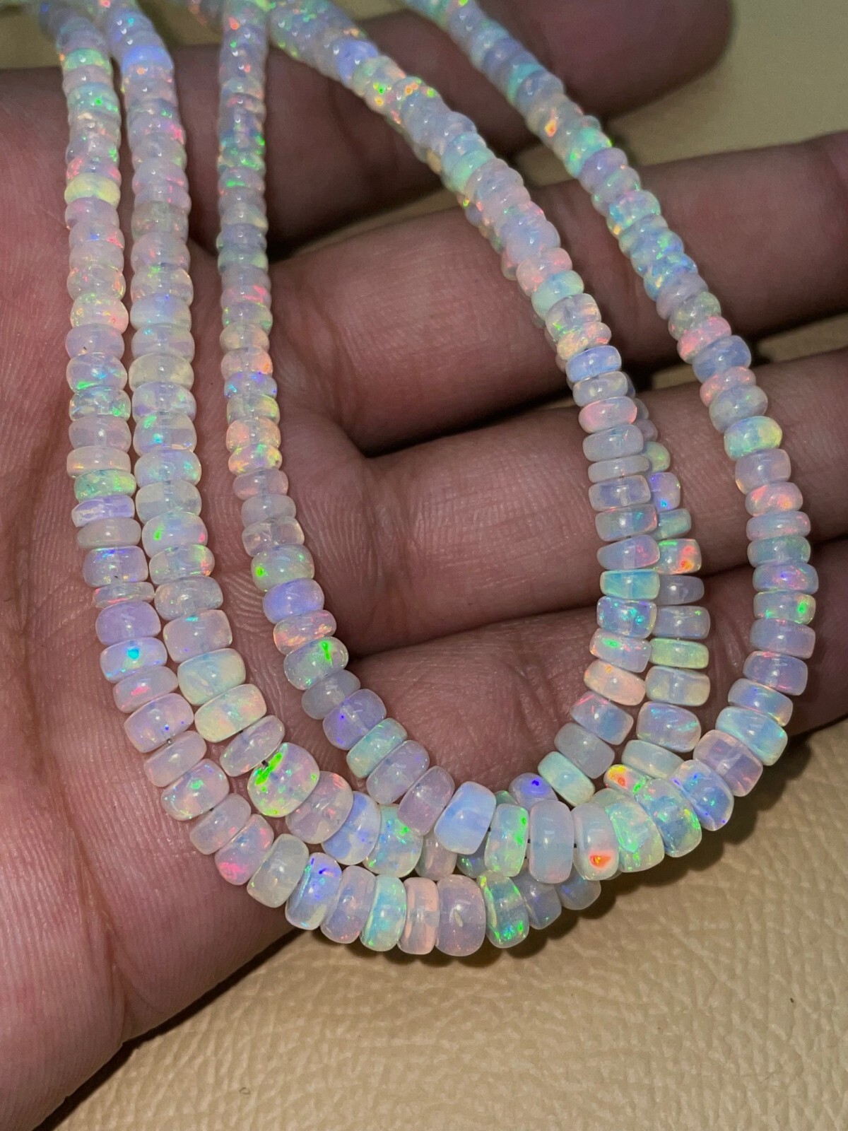 AAA-Natural Ethiopian Opal Faceted Roundel shape Beads Gemstone ,Top quality