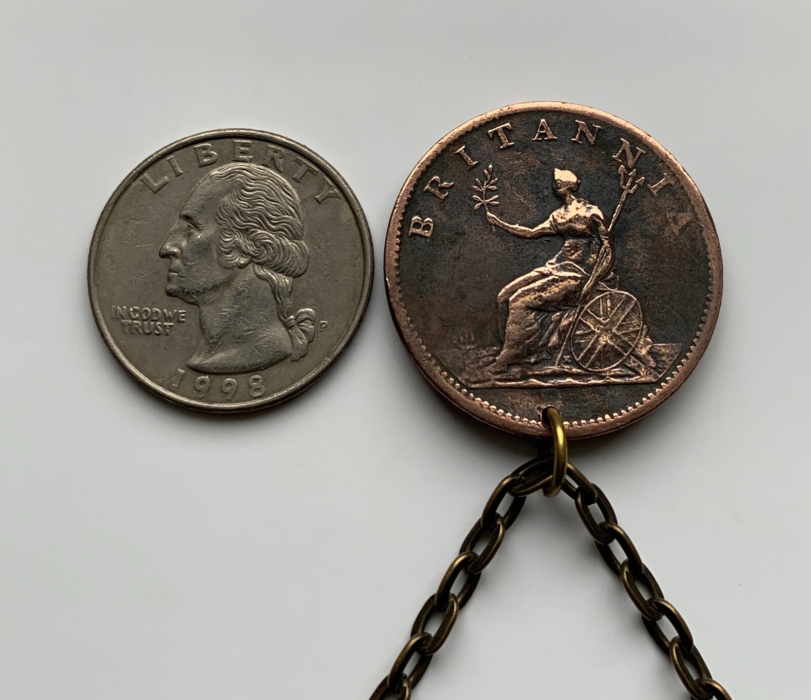 1806! UK Great Britain coin pendant King George III Britannia England 001847
