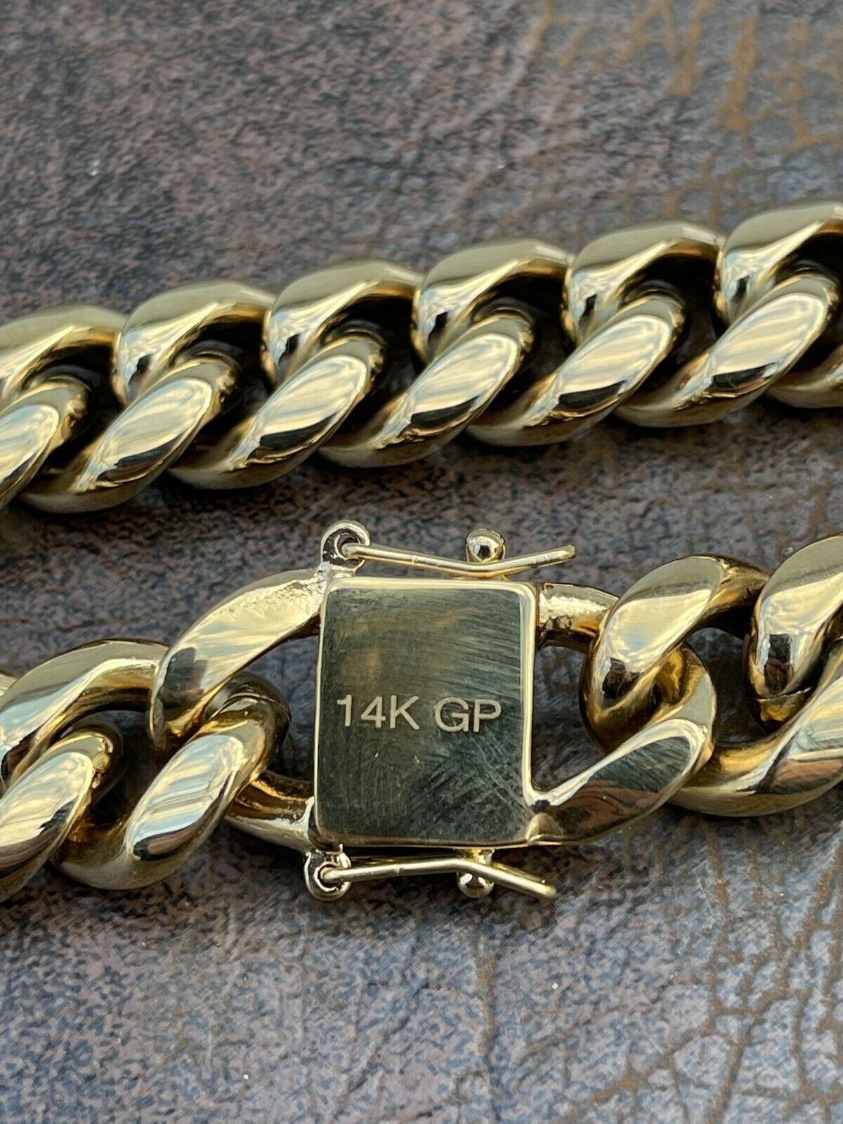 16mm Miami Cuban CHOKER Chain Solid 14k Gold Plated SS Necklace Unisex