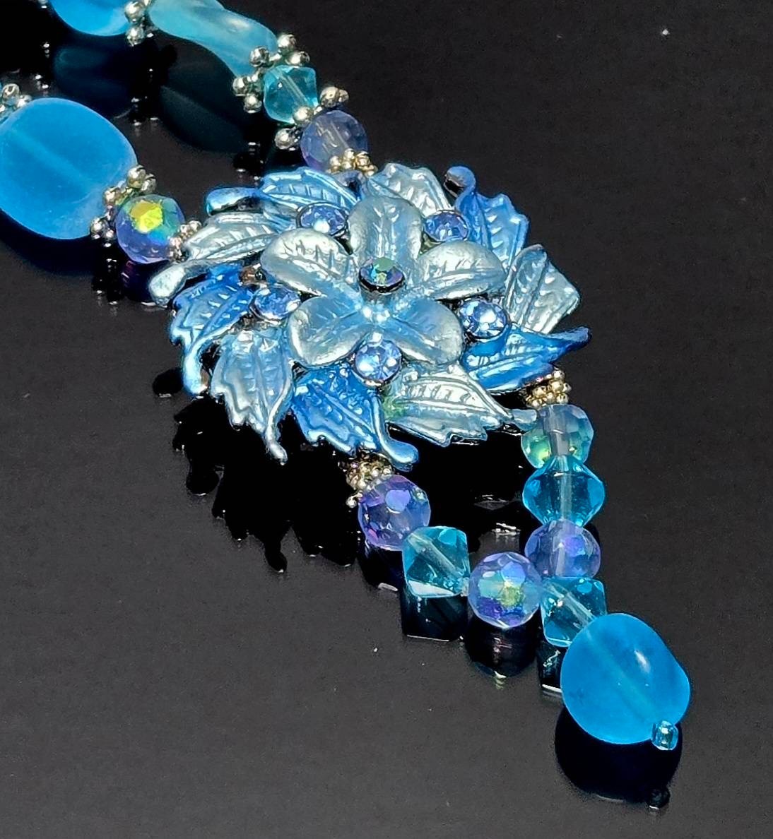 Handmade Beaded Pendant Necklaces Boho Floral Artisan Jewelry Set Gift 6 pc