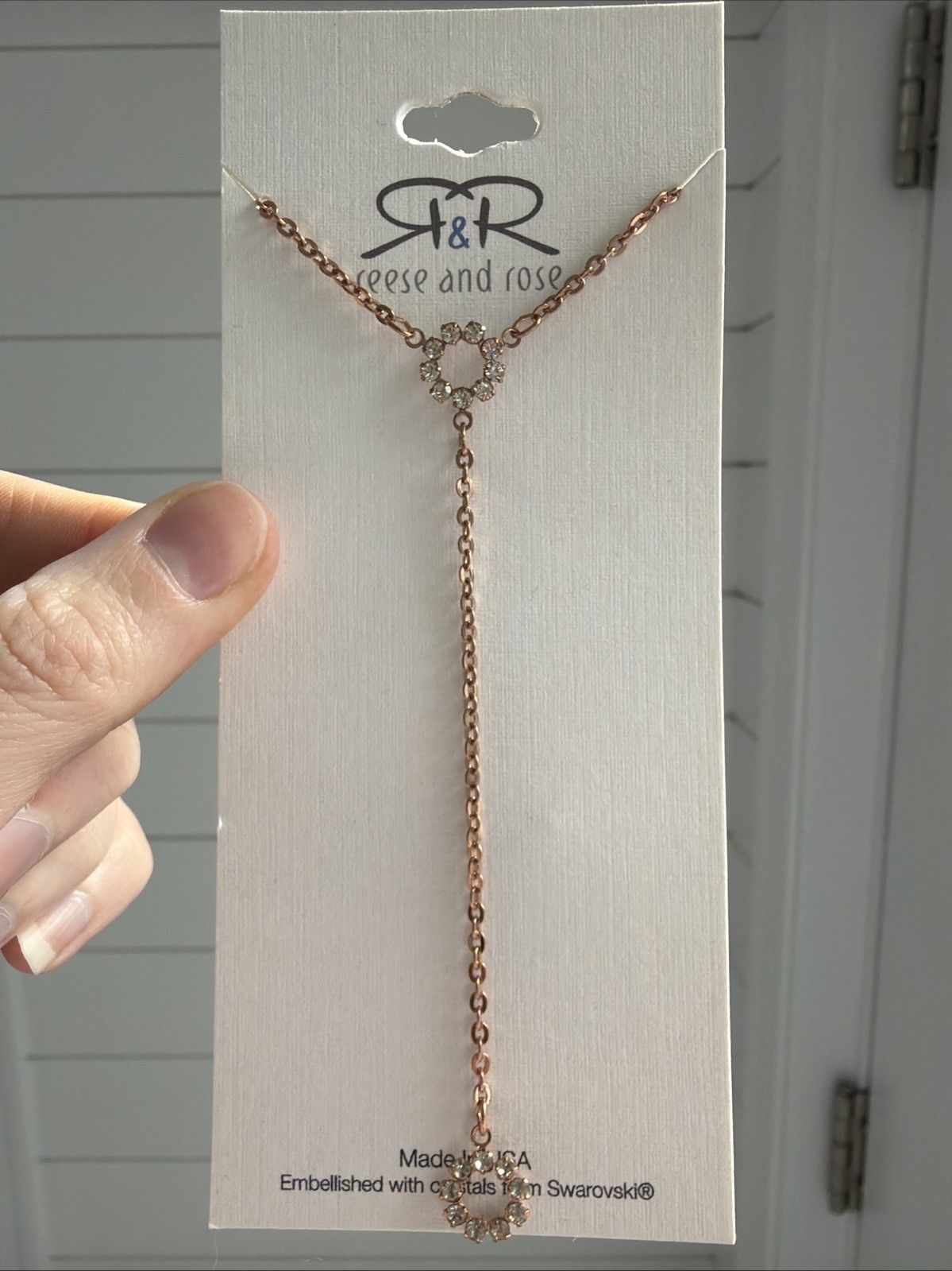 Reese and Rose Swarovski Crystal Necklace Gold Tone