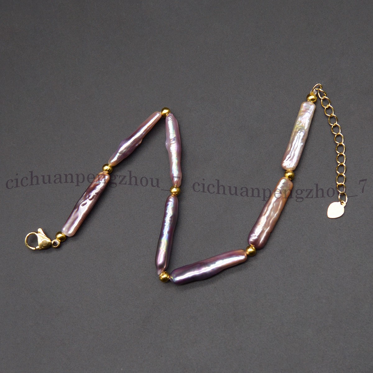 5x24mm Natural Freshwater Purple Rectangle Pearl Necklace Bracelet Earrings