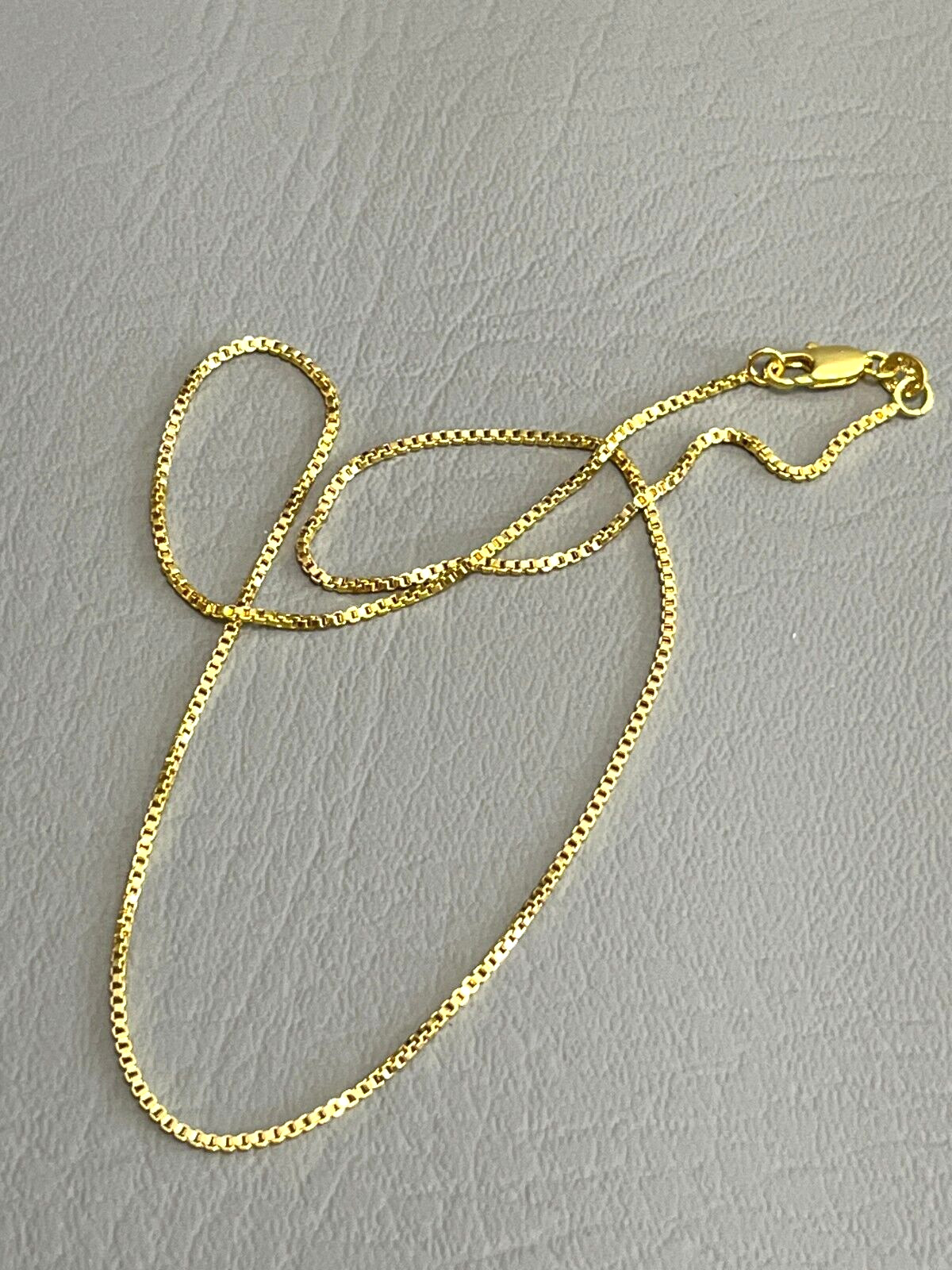 SHARP!! STAMPED 18K GOLD FILLED 1.6mm BOX CHAIN 28″ LONG FITS PENDANT NECKLACE