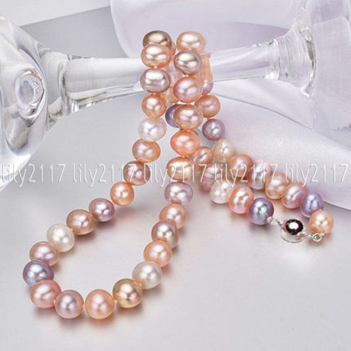 Genuine Natural 7-8mm Multicolor Freshwater Cultured Pearl Necklace 14-48”