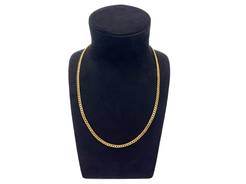Solid 18K Yellow Gold 4mm Cuban Curb Chain Necklace 22″Italian Made Mens Jewelry