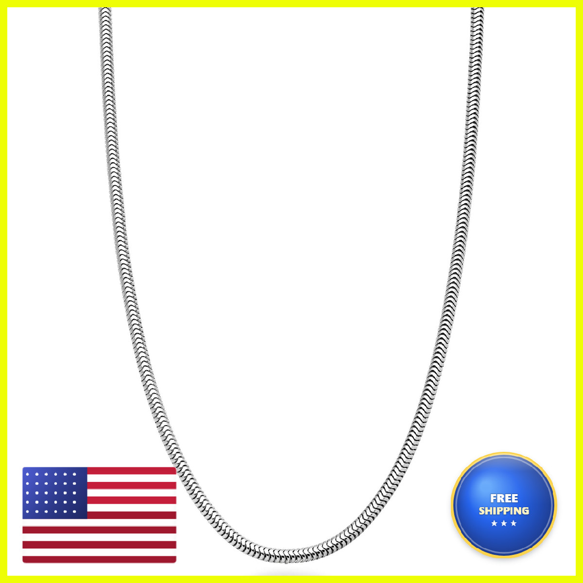 Miabella 925 Sterling Silver Italian 1.5Mm 2Mm 2.5Mm Round Snake Chain Necklace