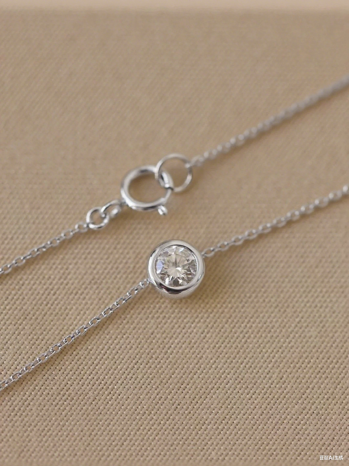 Lustrous 1 Ct White Flawless Moissanite Round Stone 925 Sterling Silver Necklace