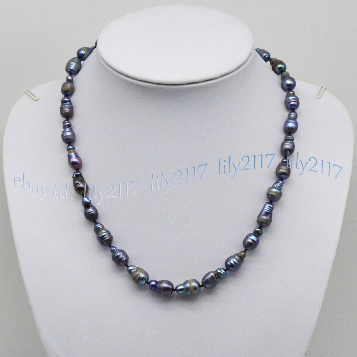 Nature 8-15mm Black South Sea Edison Reborn Keshi Baroque Pearl Necklace 16-28”